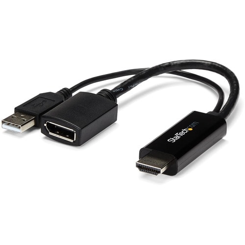 StarTech.com Convertidor HDMI a DisplayPort - Adaptador 4K - Negro vista frontal