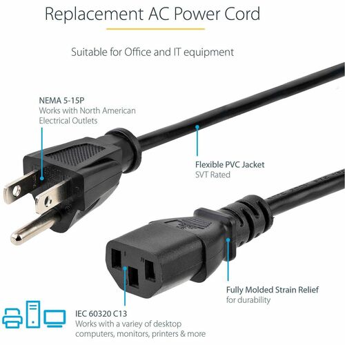 StarTech.com Cable de Alimentación 1.8m embalaje