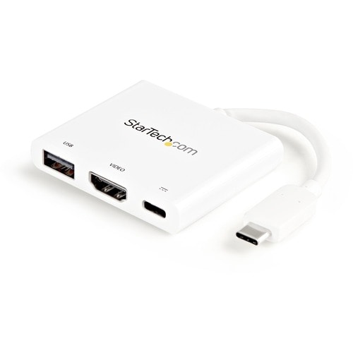 StarTech.com Adaptador Multifunción USB-C a HDMI 4K - Docking Station con Entrega de Potencia y Puerto USB-A - Blanco