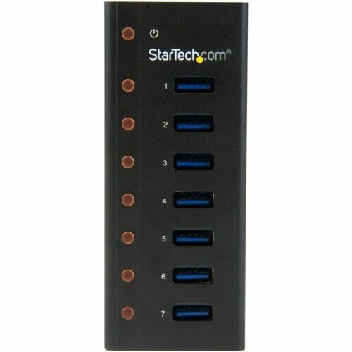 StarTech.com Hub USB 3.0 de 7 puertos - vista lateral con puertos