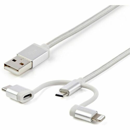 StarTech.com Cable Trenzado de 1m USB a Lightning USB-C y Micro USB