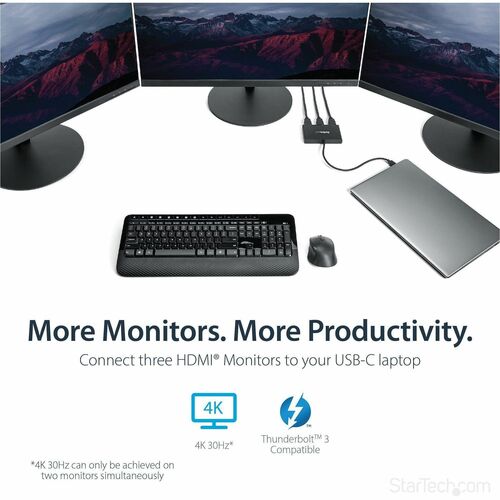 StarTech.com Hub USB-C a triple HDMI