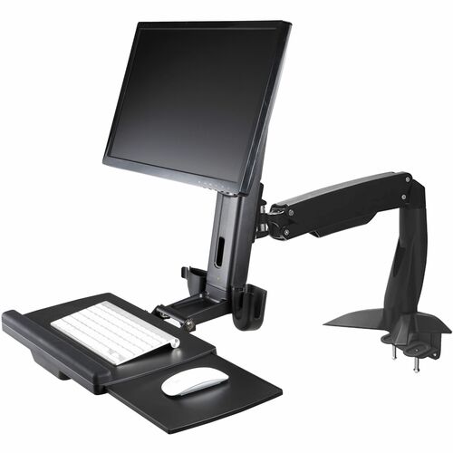 StarTech.com Startech.com Brazo De Soporte De Pie Y Sentado Ajustable Vesa Para Pantalla De Hasta 27 Pulgadas Con Soporte Para Teclado Y Mouse - Altura Ajustable - 1 Pantalla(s) Admitidas - 86.4cm (34") Para Pantalla Plana - 7.98kg Capacidad De Carga - 75 X 75, 100 X 100 - Acero, Aluminio, Plástico - 1 Solamente