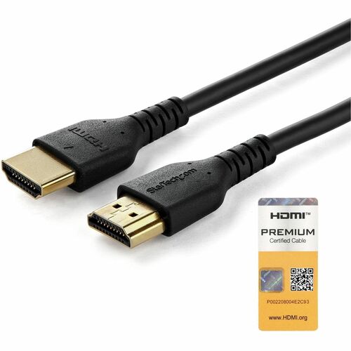 StarTech.com Cable HDMI con Ethernet de Alta velocidad de 1m - 4K 60Hz - Cable HDMI 2.0 Premium - Negro