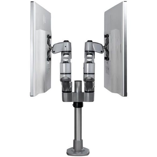 StarTech.com Brazo Articulado Prémium para Dos Monitores de hasta 30"" - Soporte VESA de Altura Ajustable - Montaje Mordaza/Grommet - Plata - 2 Pantalla(s) admitidas - 68.6cm (27"") para pantalla plan