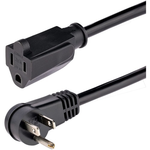 StarTech.com Cable de Extensión Alimentación Ángulo Recto NEMA 5-15P a NEMA 5-15R