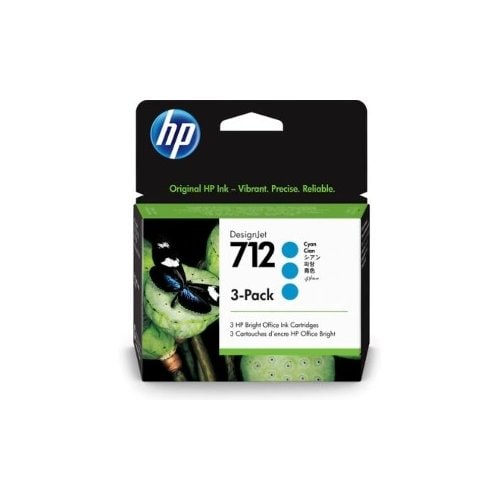 HP 712 Cartucho de tinta cyan 3 pack original