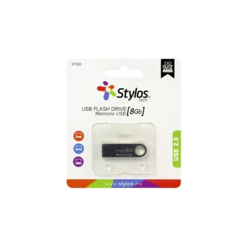 Unidad flash Stylos 8GB plata vista frontal