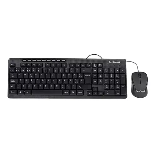 TechZone Kit Teclado y Mouse Alámbrico USB