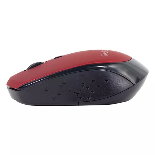 Mouse Óptico Inalámbrico Rojo TechZone - Vista lateral