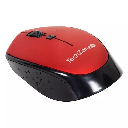 Mouse Óptico Inalámbrico Rojo TechZone - Vista superior