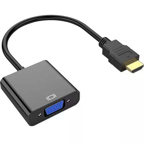 CABLE ADAPTADOR HDMI MACHO A VGA HEMBRA NEGRO VISTA GENERAL