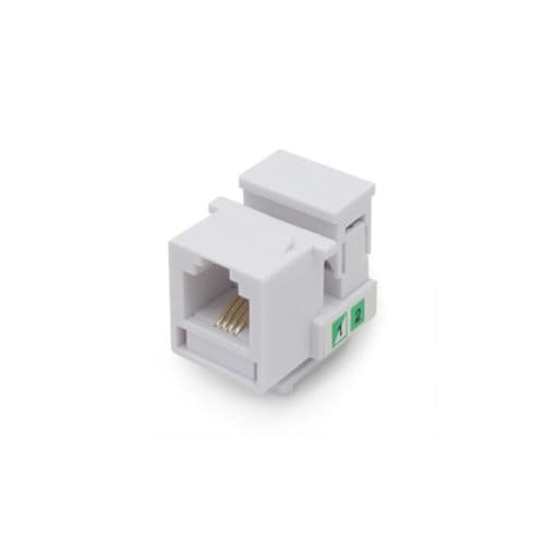 BRobotix Jack RJ11 CAT3 Blanco - Vista lateral