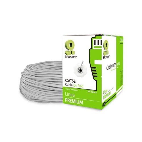 Bobina CAT 5E CCA UTP 305M Gris BRobotix - vista frontal
