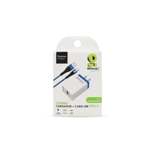 BRobotix CARGADOR USB PARED 1PTO / CABLE USB TIPO C NGO FASTCHARGE BROBOTIX - imagen 4