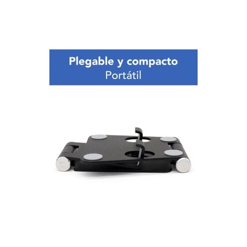 Soporte plegable mostrando su tamaño compacto