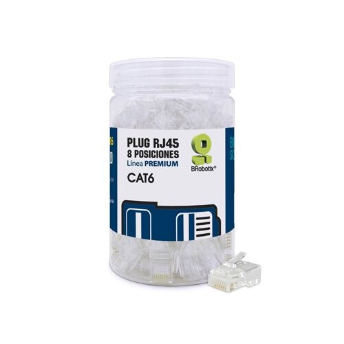 BRobotix Plug RJ45 Cat6 UTP bote 100 piezas vista frontal