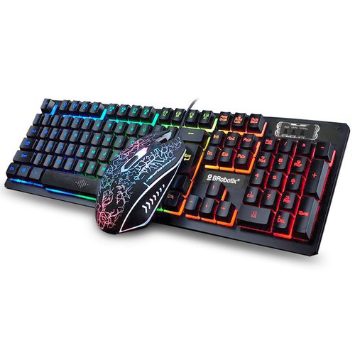 Teclado Combo USB Iluminado BRobotix - Vista frontal