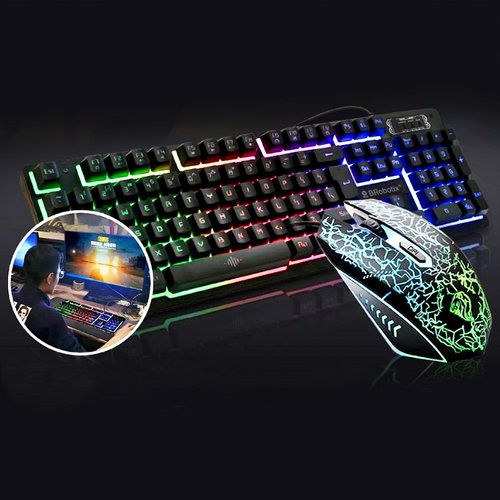 Teclado Combo USB Iluminado BRobotix - Vista posterior