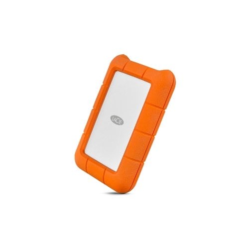 Disco Duro Externo Portatil LaCie Rugged 4TB USB-C Plata-Naranja
