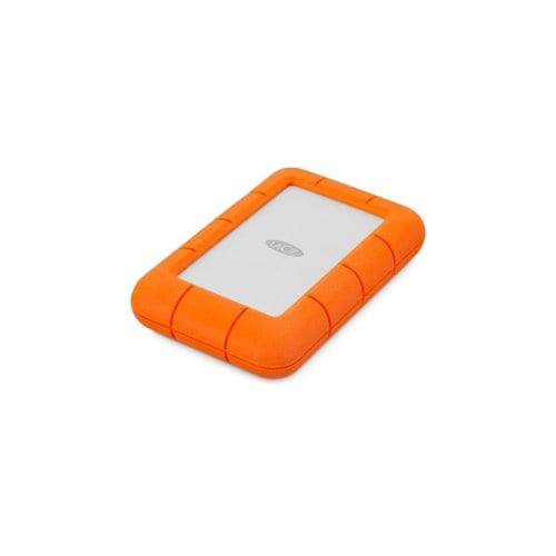 Disco Duro Externo Portatil 4TB USB 3.0 Rugged Mini Resistente a impactos, lluvia y presion, Plata-Naranja