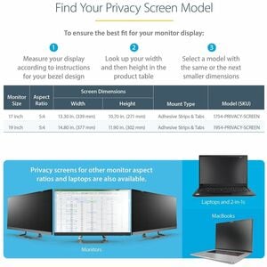 StarTech.com FILTRO DE PRIVACIDAD DE 19 Y 5:4 PARA MONITOR DE COMPUTADOR - imagen 4