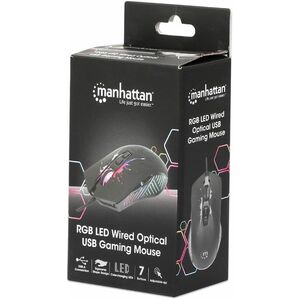 Manhattan MOUSE OPTICO GAMING 7 BOTONES 7 200 DPI LED RGB NEGRO - imagen 3