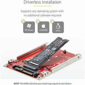 StarTech.com ADAPTADOR M.2 A U.3 CONVERSOR DE SSD M2 PCIE A U.3 DE 2.5 - imagen 2
