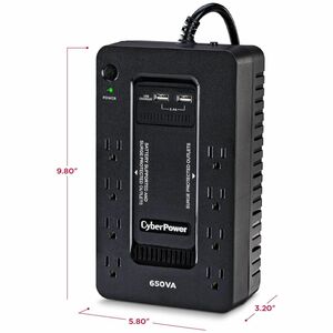 CyberPower 650VA / 360W STANDBYGABINETE COMPACTO 8 NEMA 5-15R 4 RESPALDO - imagen 5