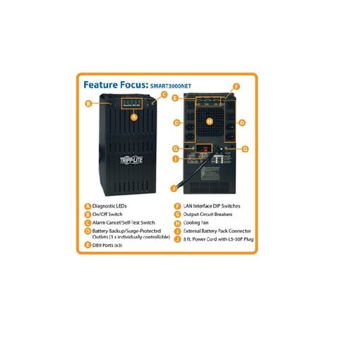 Tripp Lite NOBREAK TRIPPLITE 3000 VA 6 CONTACTOS PUERTO S REGULACION 87-14 - imagen 3