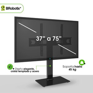 BRobotix SOPORTE DE MESA PARA TV DE 37IN A 75IN CON BASE DE CRISTAL - imagen 3