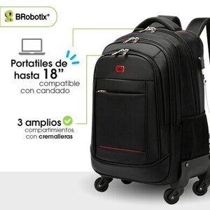 BRobotix BROBOTIX MOCHILA MALETN BACK PACK DE VIAJE CUENTA CON 4 RUEDAS - imagen 5