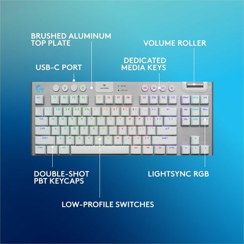 Logitech TECLADO LOGITECH G G915 LIGHTSP EED TKL WHITE LOW PROFILE RGB BT - imagen 2