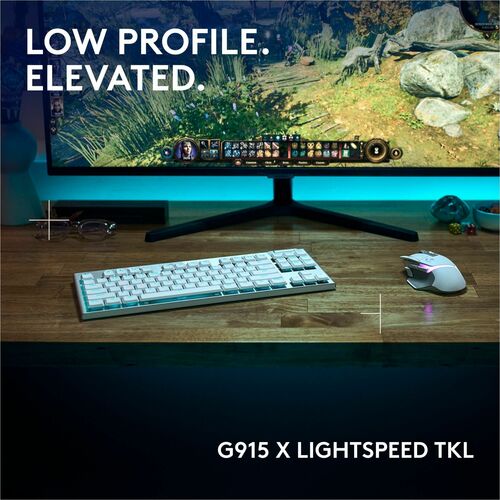 Logitech TECLADO LOGITECH G G915 LIGHTSP EED TKL WHITE LOW PROFILE RGB BT - imagen 8