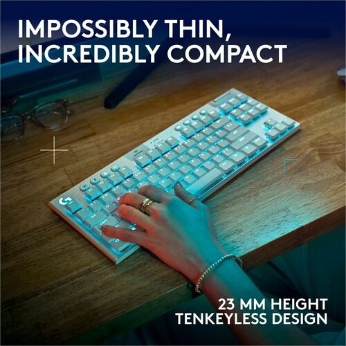 Logitech TECLADO LOGITECH G G915 LIGHTSP EED TKL WHITE LOW PROFILE RGB BT - imagen 9