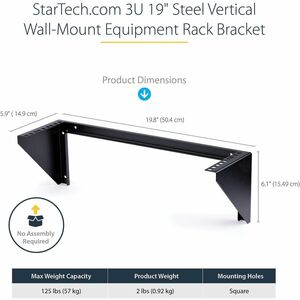 StarTech.com RACK VERTICAL FIJO MURAL 3U DE 19 PULGADAS PARA SERVIDORES - imagen 4
