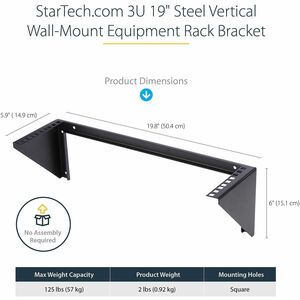 StarTech.com RACK VERTICAL FIJO MURAL 3U DE 19 PULGADAS PARA SERVIDORES - imagen 6