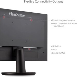 Viewsonic Monitor Full Hd 1080p De 22 Pulgadas Con Bisel Ultrafino Sincronizacion Adaptativa 75 Hz Entrada Hdmi Y Vga