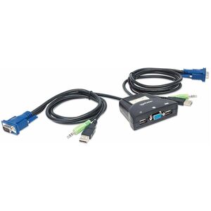 Manhattan SWITCH KVM 2 PTOS USB Y 2PTOS VGA 3.5MM 1920X1440 CON CABLES - imagen 2