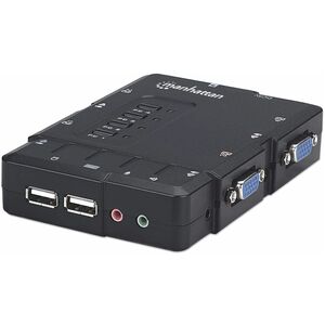 Manhattan SWITCH KVM 4 PTOS USB Y 4PTOS VGA 3.5MM 1600X900 CON JUEGO CABLES - imagen 5