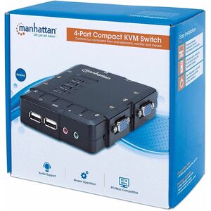 Manhattan SWITCH KVM 4 PTOS USB Y 4PTOS VGA 3.5MM 1600X900 CON JUEGO CABLES - imagen 8