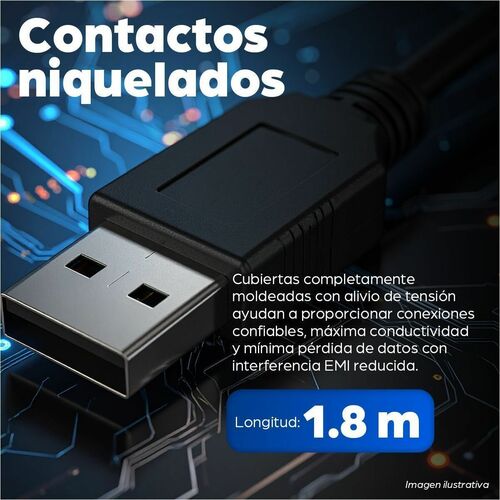 Manhattan CABLE USB A-B 1.8M IMPRESORA NEGRO - imagen 4