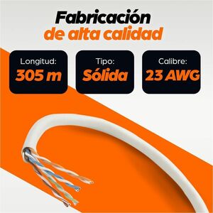 Intellinet BOBINA CABLE UTP DE RED CAT6 CCA ROLLO 305M SOLIDA GRIS - imagen 6