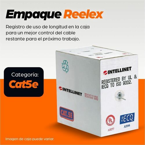Intellinet BOBINA CABLE UTP DE RED CAT5E CCA ROLLO 100M MULTIFILAR GRIS - imagen 5