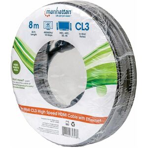 Manhattan CABLE HDMI INTRAMURO CL3 8.0M ETHERNET 3D 4K M-M VELOCIDAD 2.0 - imagen 3