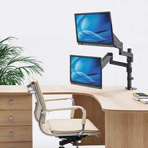 Manhattan SOPORTE MONITOR P/2 MONITOR 17 A 32IN ESCRITORIO PISTON - imagen 2