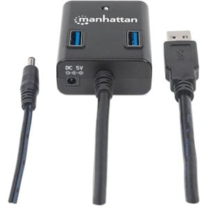 Manhattan HUB USB 4 PUERTOS VELOCIDAD 3.0 CON FUENTE COLOR NEGRO - imagen 5