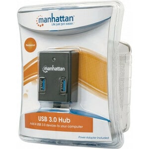 Manhattan HUB USB 4 PUERTOS VELOCIDAD 3.0 CON FUENTE COLOR NEGRO - imagen 6