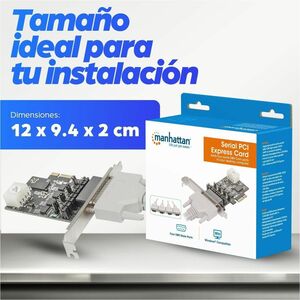Manhattan TARJETA SERIAL PCIE CON ADAPTADOR 4 PUERTOS DB9 - imagen 3