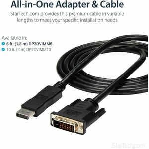 StarTech.com CABLE ADAPTADOR 1.8M DVI A DP DISPLAYPORT MACHO A MACHO . - imagen 6